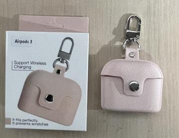 Coque pour Airpods 3 Couleur, Imprimé cuir avec Porte-clés